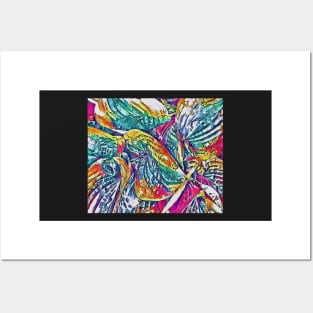 Rainbow inspired hosta print Posters and Art